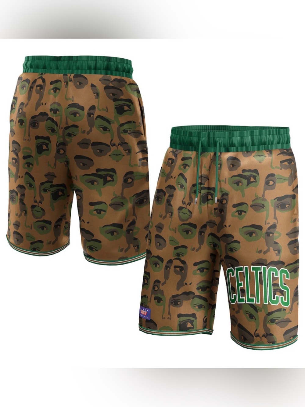 New NBA & KidSuper Studios Fanatics Brown Boston Celtics Hometown Shorts S-3XL - Picture 10 of 12
